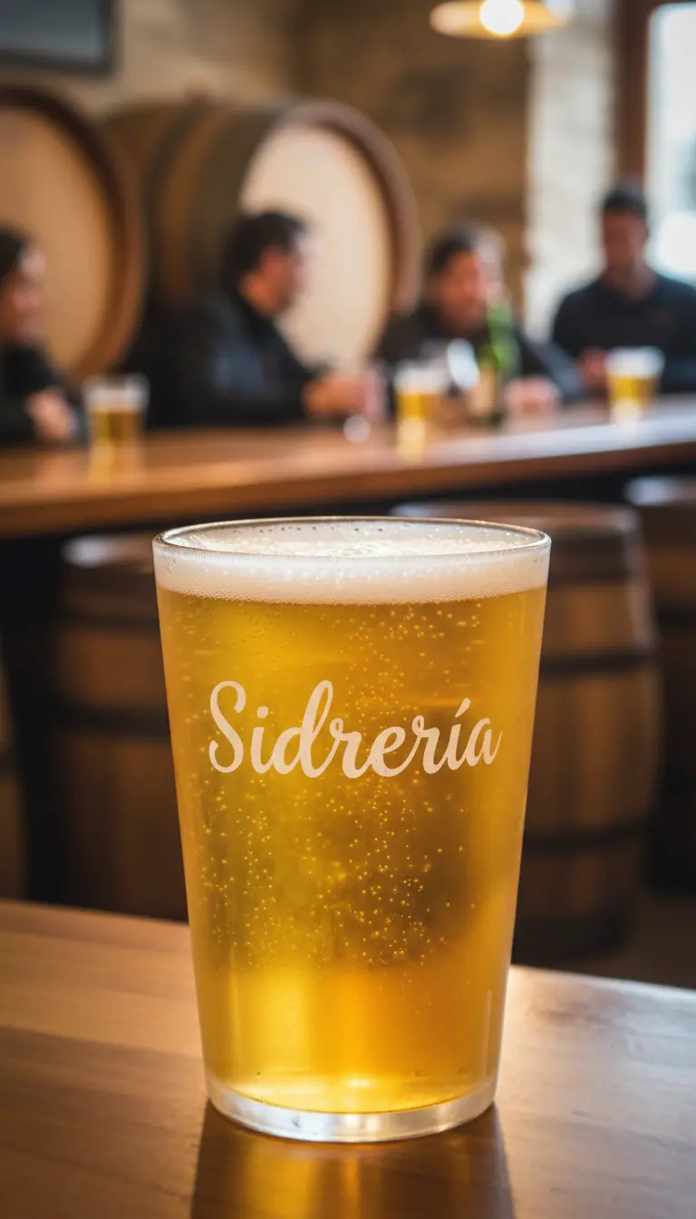Vaso personalizado de polipropileno. Vaso lleno de cerveza con el logo de sidreria.