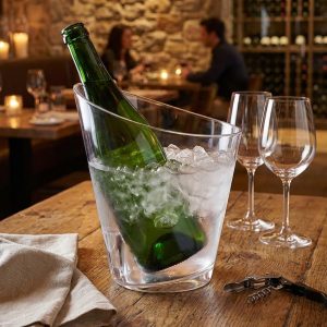 Cubitera de 1 botella con hielo y una botella dentro