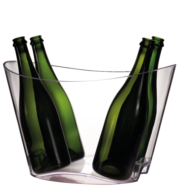 Cubitera con 4 botellas dentro