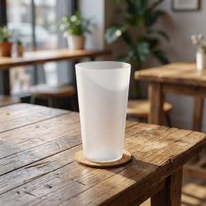 Vaso 33cl de polipropileno sobre una mesa